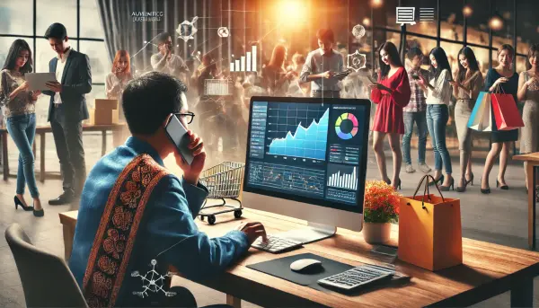 2. Seorang analis digital yang sedang menganalisis grafik dan data