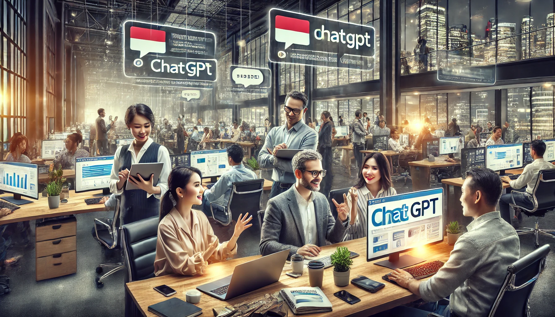 Ilustrasi Optimalkan bisnis Anda dengan ChatGPT. Pelajari bagaimana teknologi AI ini dapat meningkatkan produktivitas dan layanan pelanggan Anda