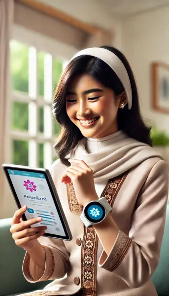 2. Siswa menggunakan perangkat wearable atau tablet