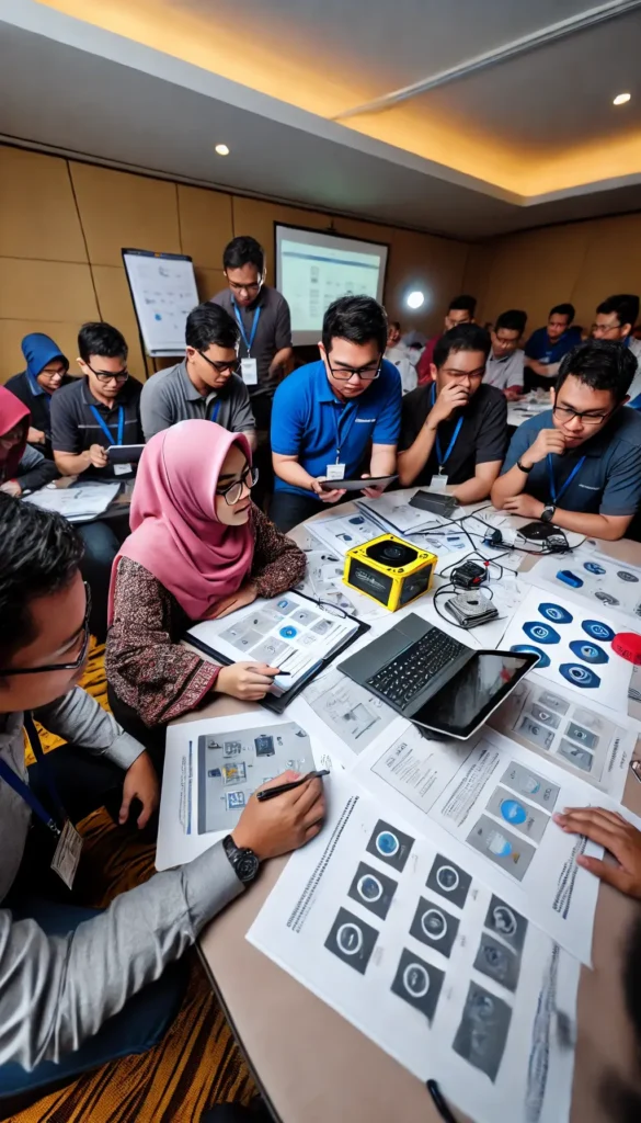 5. Sekelompok peserta Indonesia yang berkolaborasi dalam sesi pelatihan kecerdasan buatan