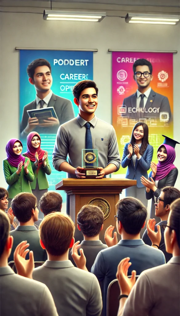 5. Siswa yang mendapatkan penghargaan di podium