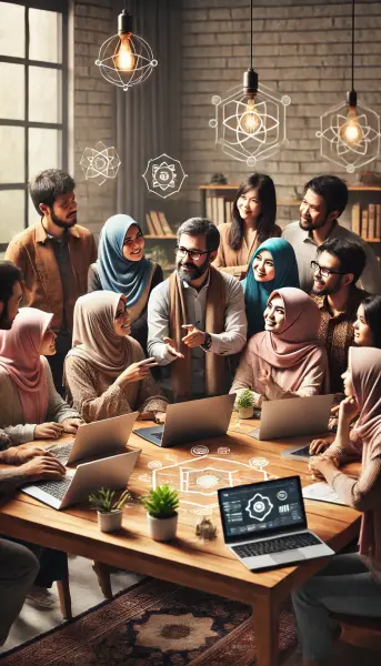 6. Sekelompok guru Indonesia yang sedang berdiskusi dan berkolaborasi