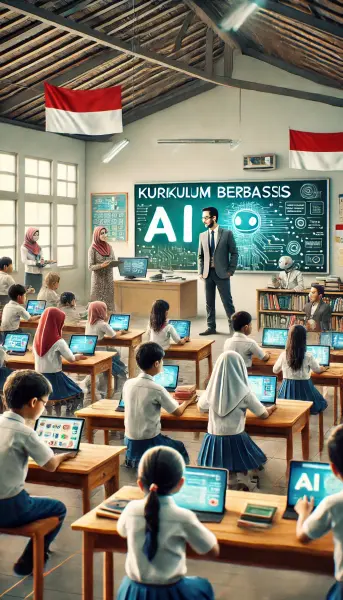 6. Suasana di sekolah dengan guru dan siswa menggunakan alat berbasis AI