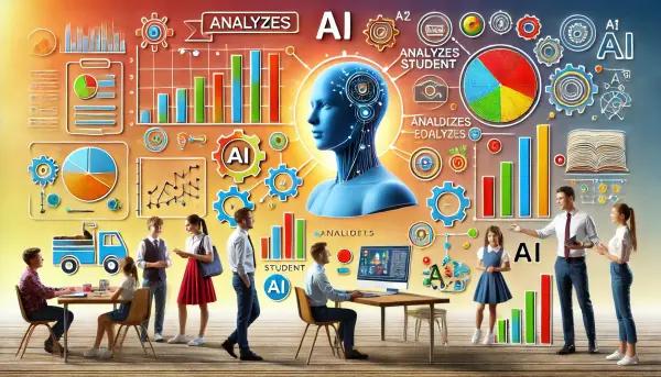 Diagram atau infografis tentang bagaimana AI menganalisis performa siswa