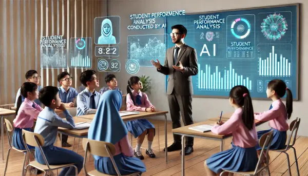 Sesi diskusi antara guru dan siswa asal Indonesia tentang analisis performa siswa yang dilakukan oleh AI
