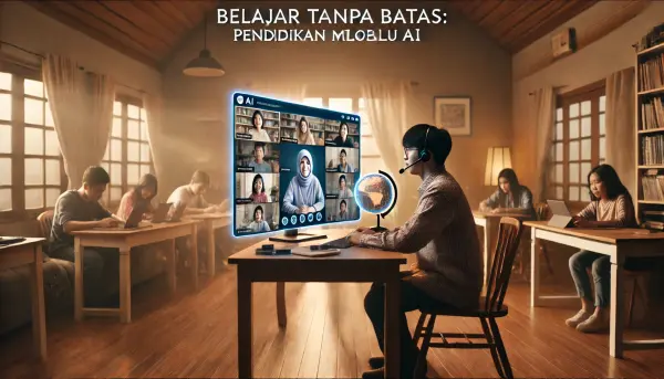 Sesi pembelajaran jarak jauh dengan seorang pengajar asal Indonesia