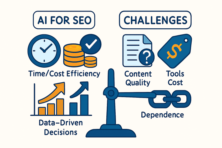 Manfaat vs Tantangan AI untuk SEO