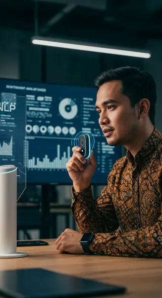 2. Teknologi NLP digunakan di berbagai aplikasi, seperti chatbot, analisis sentimen, dan pencarian suara