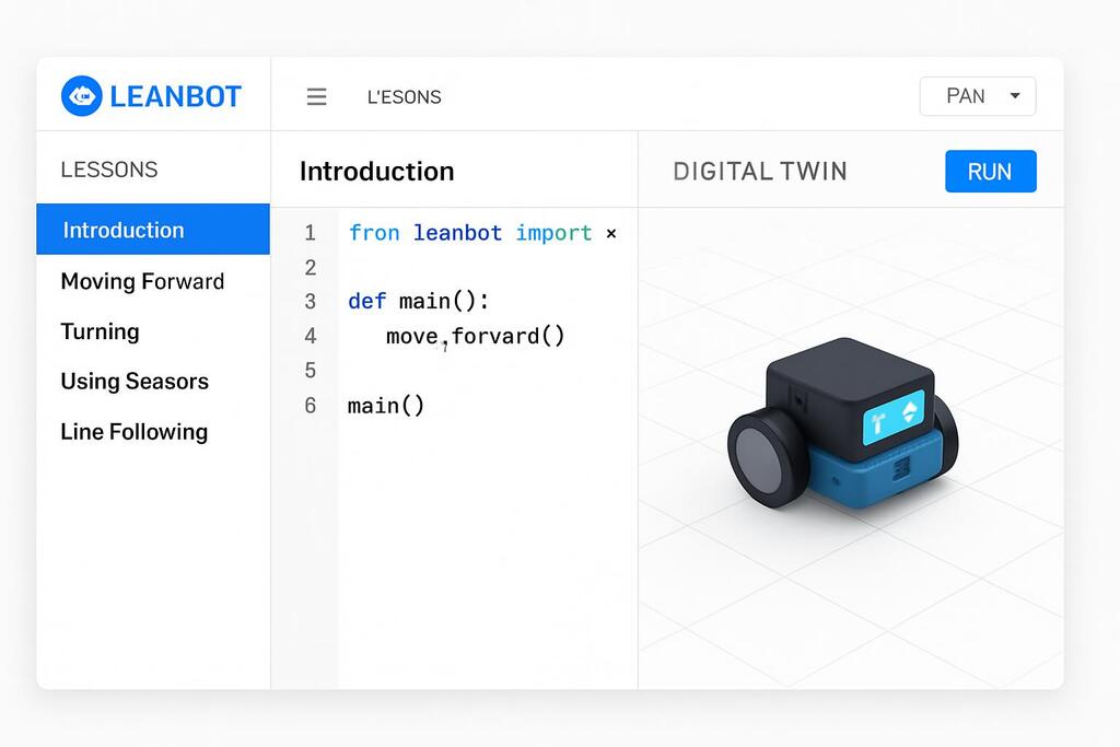 Antarmuka Leanbot LMS/IDE