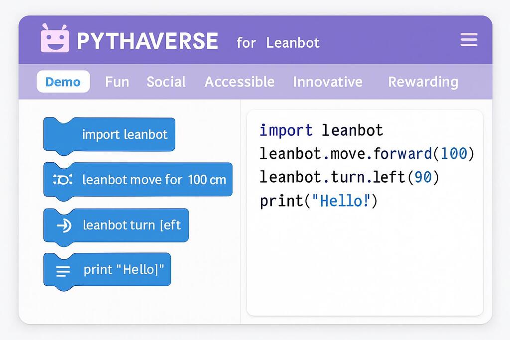 Lingkungan koding Pythaverse Leanbot