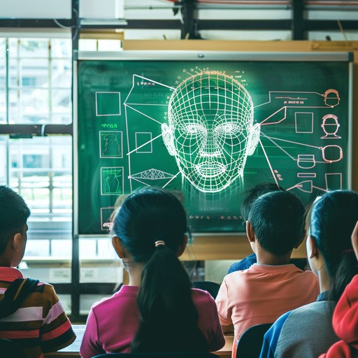 Siswa sedang belajar koding di kelas