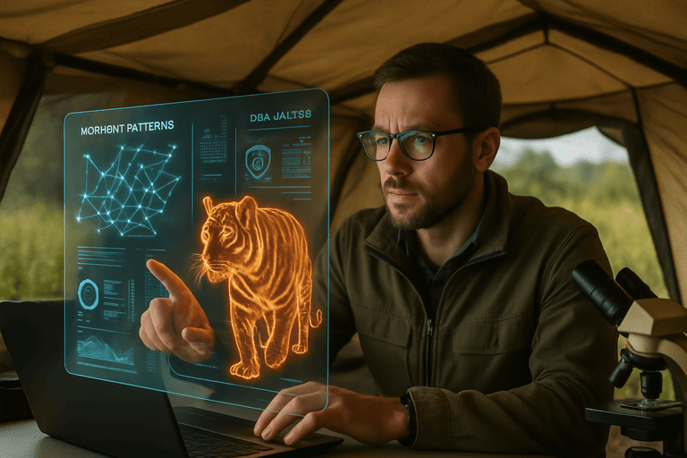 Ilmuwan menganalisis data pergerakan harimau dengan proyeksi holografik AI