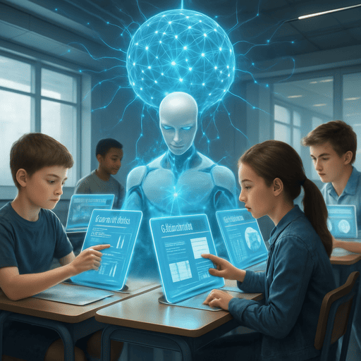 Ilustrasi AI membantu siswa dengan kebutuhan khusus