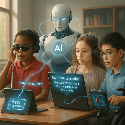 Ilustrasi AI beradaptasi dengan kecepatan belajar siswa