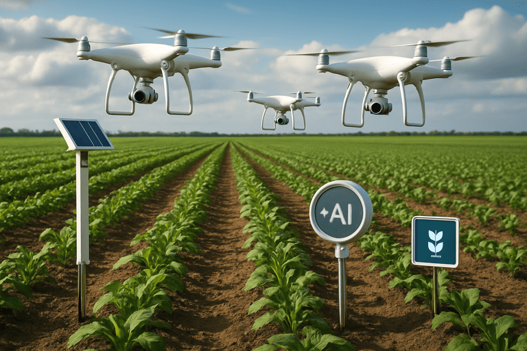 Pertanian Modern dengan Drone dan Sensor AI