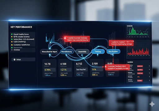 Gambar 4. Seorang pelanggan di toko ritel futuristik berinteraksi dengan tampilan holografik untuk menyesuaikan produk