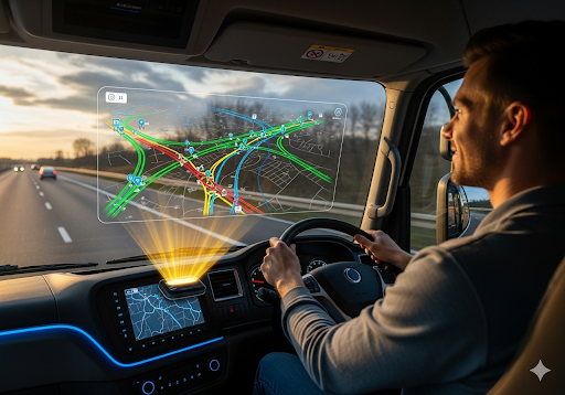 01. AI mengoptimalkan rute pengiriman secara real-time, menghindari kemacetan dan memastikan pengiriman yang efisien