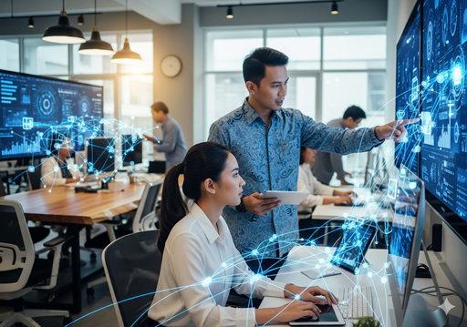 02. Jaringan digital yang melapisi kantor koperasi