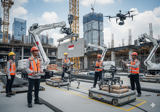 2. Robotika dan Otomatisasi di Lokasi Konstruksi